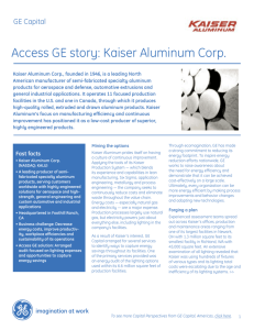 Access GE story: Kaiser Aluminum Corp.