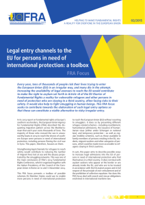 Legal entry channels to the EU for persons in need of international