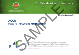 Paper F9 | FINANCIAL MANAGEMENT For Examinations to June 2015