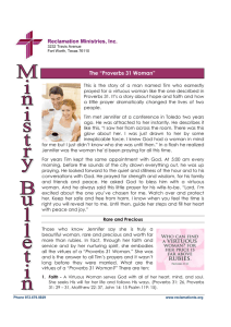 Ministry Bulletin - Proverbs 31 Woman
