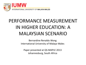 performance measurement in higher education: a