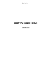 Essential English Idioms - STIMUL Education & Consulting