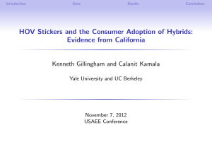 HOV Stickers and the Consumer Adoption of Hybrids: Evidence from