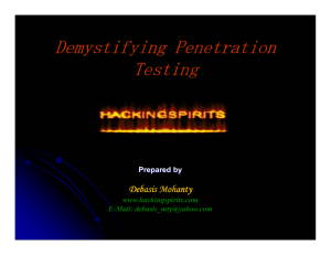 Demystifying Penetration Testing
