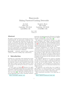 Honeywords: Making Password-Cracking Detectable