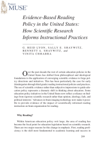 Evidence-Based Reading Policy in the United States: How Scientific