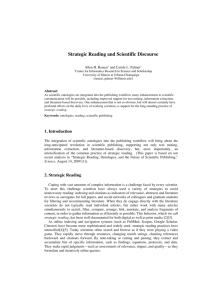 Strategic Reading and Scientific Discourse - CEUR