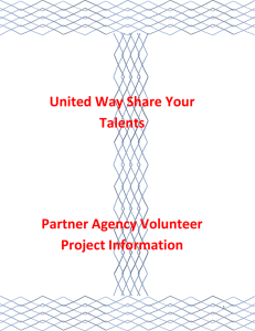 United Way Share Your Talents Partner Agency Volunteer Project