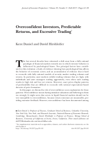 Overconfident Investors, Predictable Returns, and Excessive Trading
