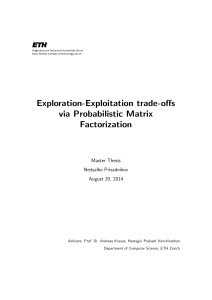 Exploration-Exploitation trade-offs via - ETH E