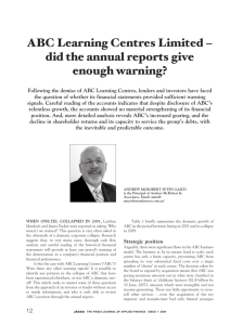 ABC Learning Centres Limited – did the annual reports give enough