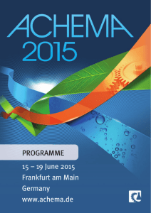 Programme ACHEMA 2015