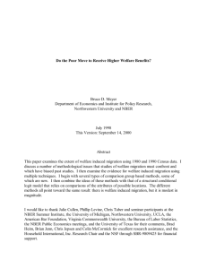 Do the Poor Move to Receive Higher Welfare Benefits? Bruce D