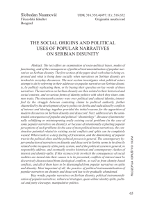 the social origins and political uses of popular narratives on serbian