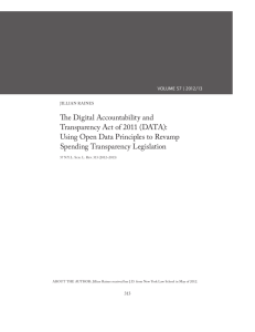 The Digital Accountability and Transparency Act of 2011 (DATA