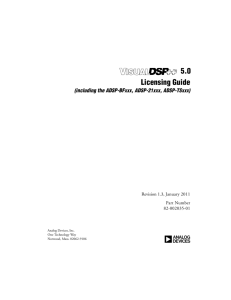 VisualDSP++ 5.0 Licensing Guide