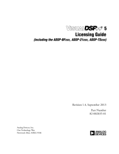 VisualDSP++ 5.0 Licensing