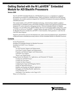 Getting Started with the NI LabVIEW Embedded Module for ADI