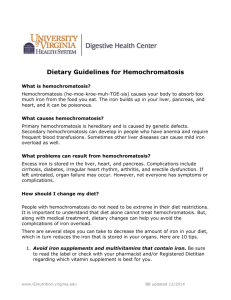 Dietary Guidelines for Hemochromatosis