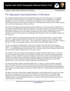 The Algonquian-Speaking Indians of Maryland