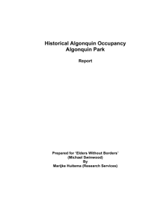 Historical Algonquin Occupancy