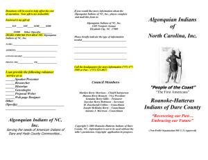 Algonquian Indians of NC, Inc. - Algonquian Indians of North