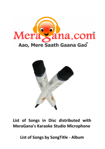 List of Songs in Disc distributed with MeraGana's