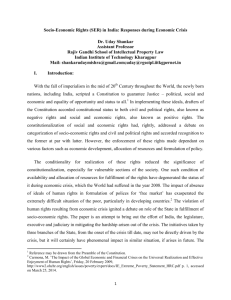 Socio-Economic Rights (SER) in India: Responses during Economic