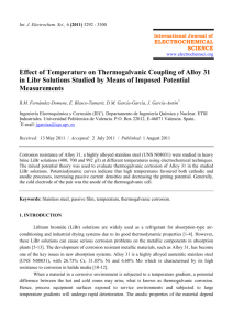 Effect of Temperature on Thermogalvanic Coupling of Alloy 31 in