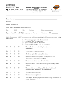 course evaluation questionnaire