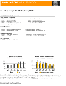 M&A Activity During the Week Ending January 12, 2014
