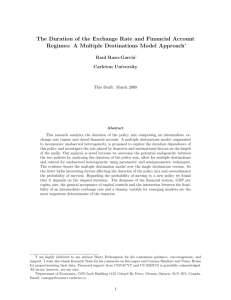 The Duration of the Exchange Rate and Financial Account Regimes