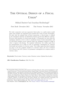 The Optimal Design of a Fiscal Union