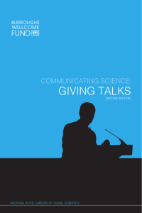 giving talks - Burroughs Wellcome Fund