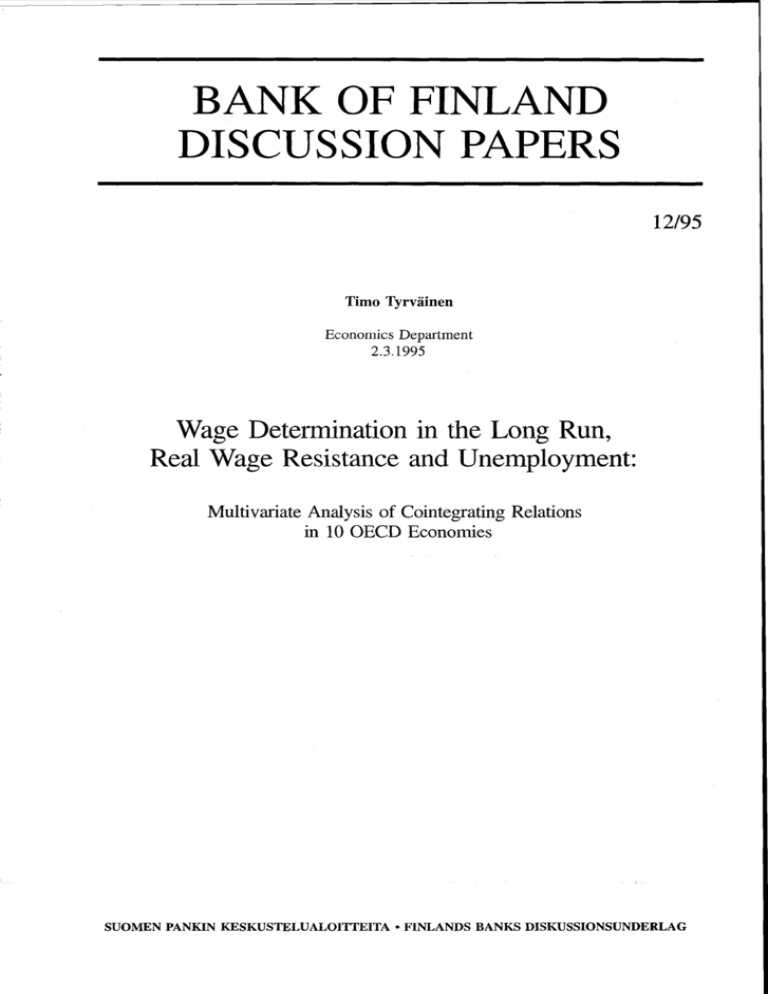 Wage Determination in the Long Run, Real Wage