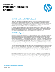 PANTONE®-calibrated printers - Product documentation