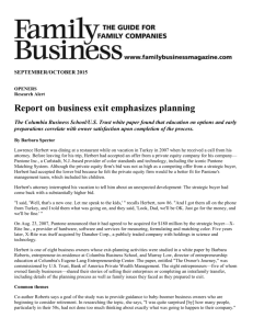 Report on business exit emphasizes planning