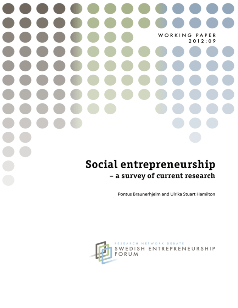 social entrepreneurship research paper