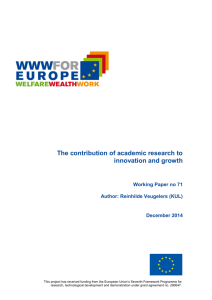 The contribution of academic research to innovation and growth