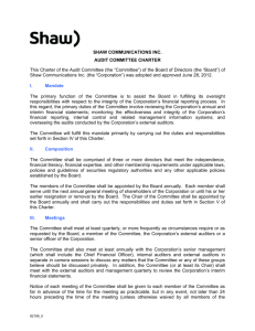SHAW COMMUNICATIONS INC. AUDIT COMMITTEE CHARTER