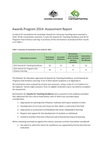 Awards Program 2014: Assessment Report