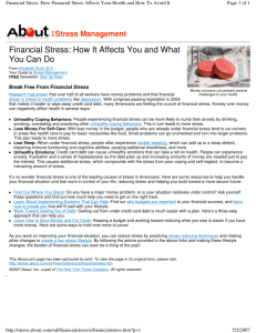 Financial Stress: How It Affects You and What You Can Do
