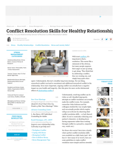Conflict Resolution, Week of October 6, 2014