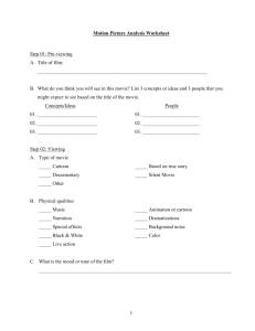 Motion Picture Analysis Worksheet