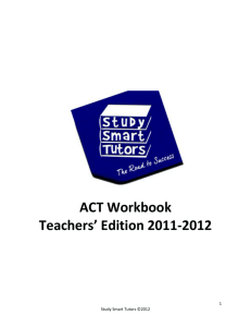 ACT Workbook Teachers' Edition 2011-2012
