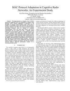 MAC Protocol Adaptation in Cognitive Radio Networks