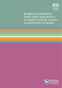 Evidence Summary: Public Health Interventions to Support Smoking