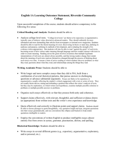 English 1A Learning Outcomes Statement, Riverside Community