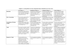 English 1A: Scoring Rubric for Source