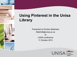 Using Pinterest in the Unisa Library